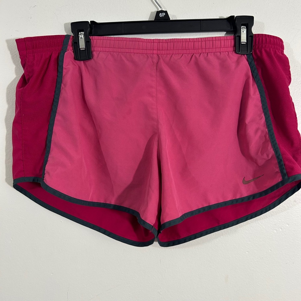 Nike Dri-FIT Running Shorts Women's Medium Pink Gray Athletic Gym Workout‎
